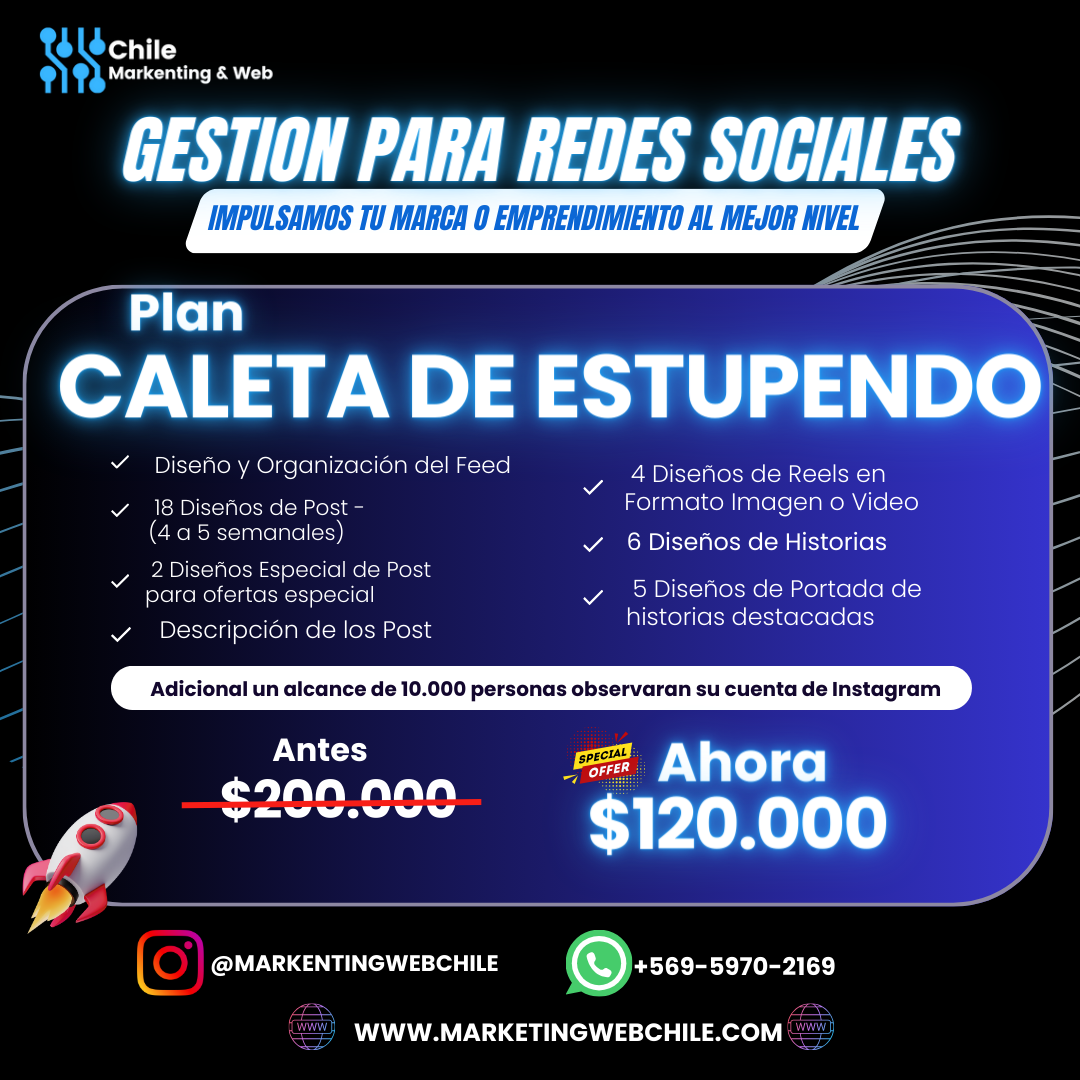 - Plan Caleta de Estupendo de Diseños para Redes Sociales  Facebook & Instagram