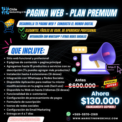 Plan Premium - Desarrollo de Pagina Web